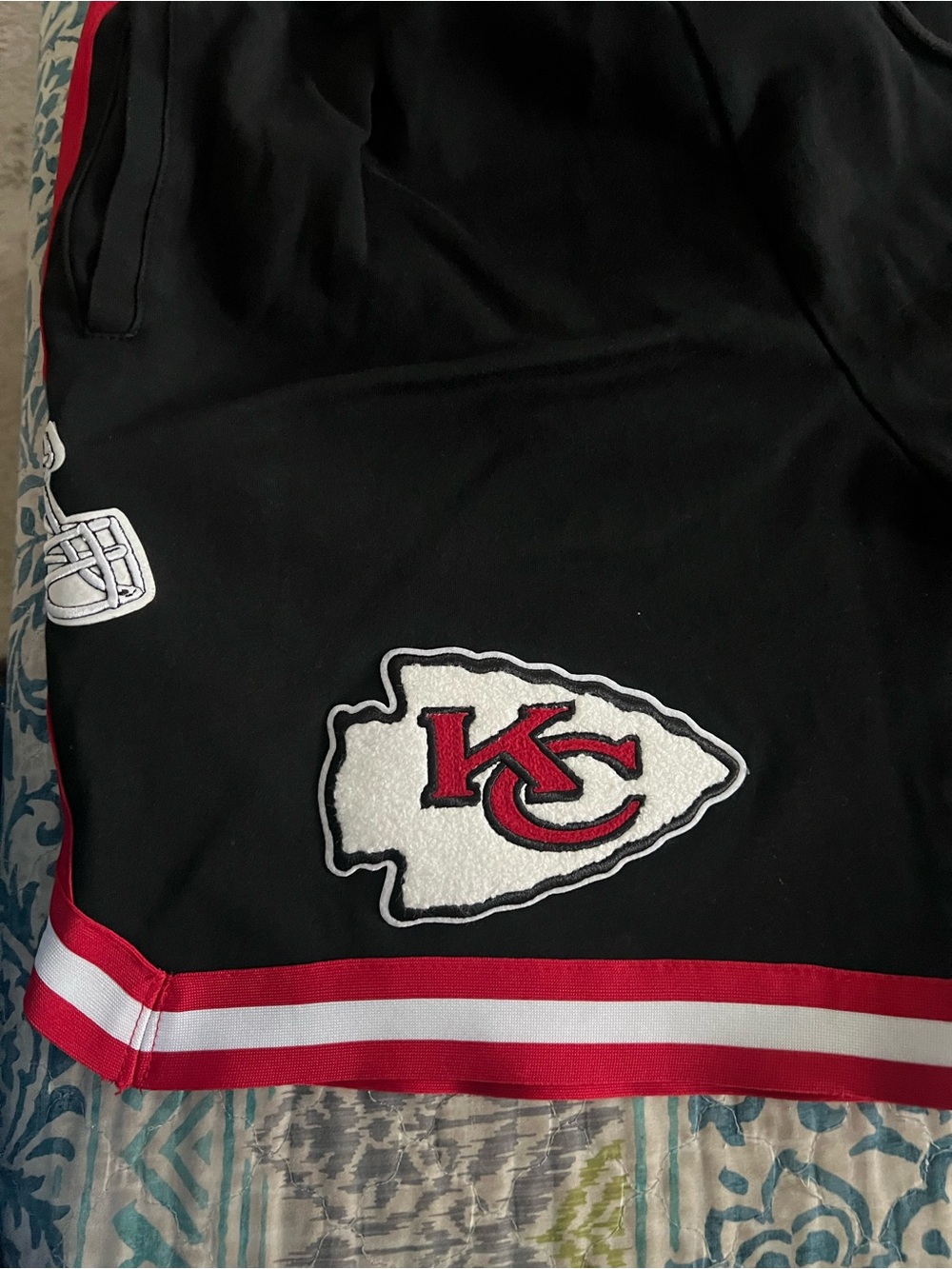Pro Standard Kansas City Chiefs Black Athletic Shorts with Red Trim